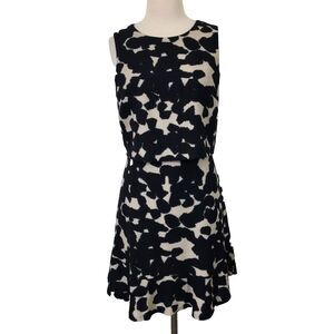 Banana Republic Sz 10 Layered Top Fit & Flare Dress Keyhole Back Sleeveless NWT